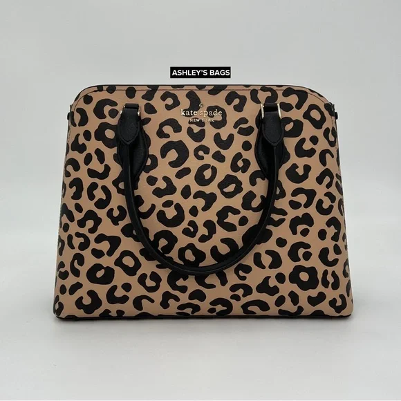 Kate Spade Darcy Leopard Cheetah Large Satchel Tote Crossbody - Picture 2 of 9
